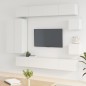 vidaXL Set Mobili Porta TV 8pz Bianco in Legno Multistrato vidaXL Set Mobili Porta TV 8pz Bianco in Legno Multistrato