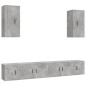 vidaXL Set di Mobili Porta TV 6 pz Grigio Cemento in Legno Multistrato vidaXL Set di Mobili Porta TV 6 pz Grigio Cemento in Legno Multistrato