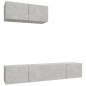 vidaXL Set di Mobili Porta TV 3 pz Grigio Cemento in Legno Multistrato