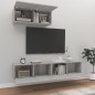 vidaXL Set di Mobili Porta TV 3 pz Grigio Cemento in Legno Multistrato