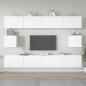 vidaXL Set di Mobili Porta TV 6 pz Bianco in Legno Multistrato vidaXL Set di Mobili Porta TV 6 pz Bianco in Legno Multistrato