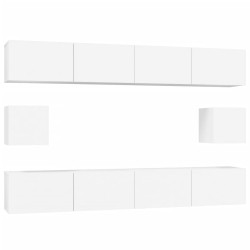 vidaXL Set di Mobili Porta TV 6 pz Bianco in Legno Multistrato