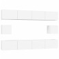vidaXL Set di Mobili Porta TV 6 pz Bianco in Legno Multistrato vidaXL Set di Mobili Porta TV 6 pz Bianco in Legno Multistrato