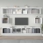 vidaXL Set di Mobili Porta TV 6 pz Bianco in Legno Multistrato vidaXL Set di Mobili Porta TV 6 pz Bianco in Legno Multistrato