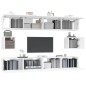 vidaXL Set di Mobili Porta TV 6 pz Bianco in Legno Multistrato vidaXL Set di Mobili Porta TV 6 pz Bianco in Legno Multistrato