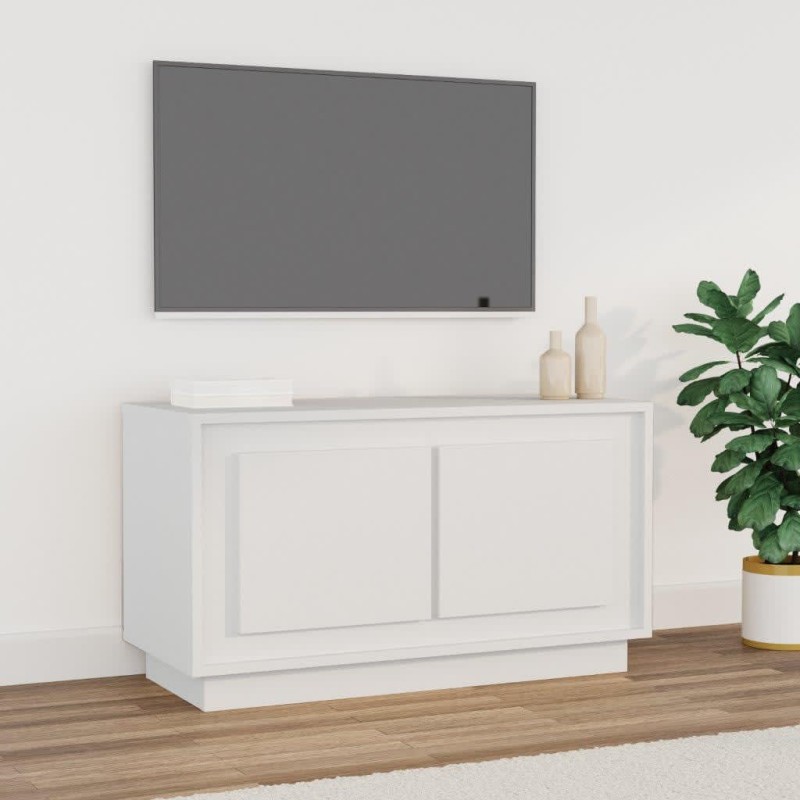 vidaXL Mobile Porta TV Bianco 80x35x45 cm in Legno Multistrato vidaXL Mobile Porta TV Bianco 80x35x45 cm in Legno Multistrato