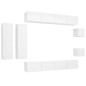 vidaXL Set Mobili Porta TV 8 pz Bianco in Legno Multistrato vidaXL Set Mobili Porta TV 8 pz Bianco in Legno Multistrato