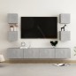 vidaXL Set di Mobili Porta TV 6 pz Grigio Cemento in Legno Multistrato vidaXL Set di Mobili Porta TV 6 pz Grigio Cemento in Legno Multistrato