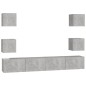 vidaXL Set di Mobili Porta TV 6 pz Grigio Cemento in Legno Multistrato vidaXL Set di Mobili Porta TV 6 pz Grigio Cemento in Legno Multistrato