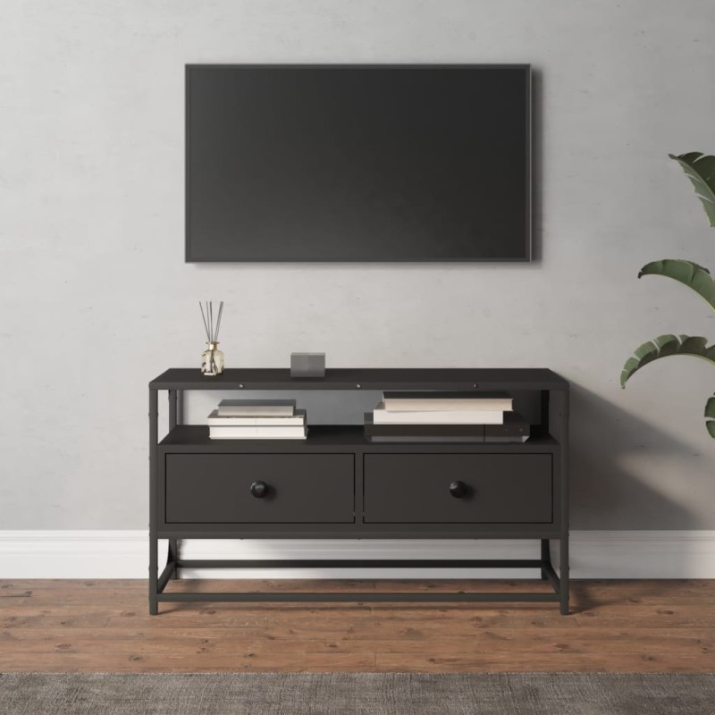 vidaXL Mobile Porta TV Nero 80x35x45 cm in Legno Multistrato vidaXL Mobile Porta TV Nero 80x35x45 cm in Legno Multistrato