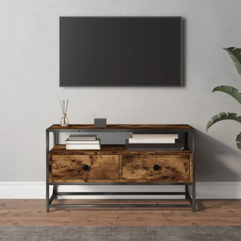 vidaXL Mobile Porta TV Rovere Fumo 80x35x45 cm in Legno Multistrato vidaXL Mobile Porta TV Rovere Fumo 80x35x45 cm in Legno Multistrato