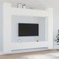 vidaXL Set Mobili Porta TV 8pz Bianco in Legno Multistrato vidaXL Set Mobili Porta TV 8pz Bianco in Legno Multistrato