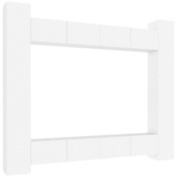 vidaXL Set Mobili Porta TV 8pz Bianco in Legno Multistrato