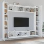 vidaXL Set Mobili Porta TV 8pz Bianco in Legno Multistrato vidaXL Set Mobili Porta TV 8pz Bianco in Legno Multistrato