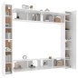 vidaXL Set Mobili Porta TV 8pz Bianco in Legno Multistrato vidaXL Set Mobili Porta TV 8pz Bianco in Legno Multistrato