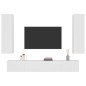 vidaXL Set di Mobili Porta TV 4 pz Bianco in Legno Multistrato vidaXL Set di Mobili Porta TV 4 pz Bianco in Legno Multistrato
