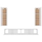 vidaXL Set di Mobili Porta TV 4 pz Bianco in Legno Multistrato vidaXL Set di Mobili Porta TV 4 pz Bianco in Legno Multistrato