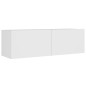 vidaXL Set di Mobili Porta TV 4 pz Bianco in Legno Multistrato vidaXL Set di Mobili Porta TV 4 pz Bianco in Legno Multistrato