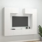 vidaXL Set di Mobili Porta TV 6 pz Bianco in Legno Multistrato vidaXL Set di Mobili Porta TV 6 pz Bianco in Legno Multistrato