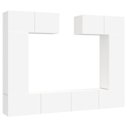 vidaXL Set di Mobili Porta TV 6 pz Bianco in Legno Multistrato