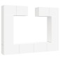 vidaXL Set di Mobili Porta TV 6 pz Bianco in Legno Multistrato vidaXL Set di Mobili Porta TV 6 pz Bianco in Legno Multistrato