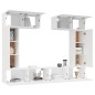 vidaXL Set di Mobili Porta TV 6 pz Bianco in Legno Multistrato vidaXL Set di Mobili Porta TV 6 pz Bianco in Legno Multistrato