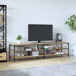 vidaXL Mobile TV Rovere Sonoma 200x30x50cm Legno Multistrato e Metallo