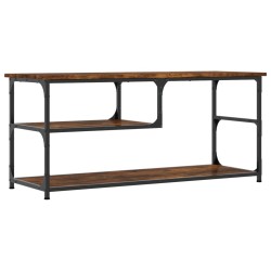 vidaXL Mobile TV Rovere Fumo 103x38x46,5cm Legno Multistrato e Acciaio