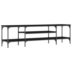 vidaXL Mobile Porta TV Nero 161x35x45 cm in Legno Multistrato e Ferro