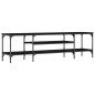 vidaXL Mobile Porta TV Nero 161x35x45 cm in Legno Multistrato e Ferro