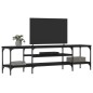vidaXL Mobile Porta TV Nero 161x35x45 cm in Legno Multistrato e Ferro
