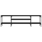 vidaXL Mobile Porta TV Nero 161x35x45 cm in Legno Multistrato e Ferro