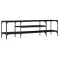 vidaXL Mobile Porta TV Nero 161x35x45 cm in Legno Multistrato e Ferro