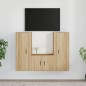vidaXL Set di Mobili Porta TV 3 pz Rovere Sonoma in Legno Multistrato vidaXL Set di Mobili Porta TV 3 pz Rovere Sonoma in Legno Multistrato