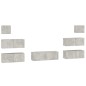 vidaXL Set di Mobili Porta TV 7 pz Grigio Cemento in Legno Multistrato vidaXL Set di Mobili Porta TV 7 pz Grigio Cemento in Legno Multistrato