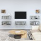 vidaXL Set di Mobili Porta TV 7 pz Grigio Cemento in Legno Multistrato vidaXL Set di Mobili Porta TV 7 pz Grigio Cemento in Legno Multistrato