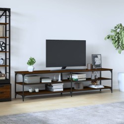 vidaXL Mobile TV Rovere Marrone 200x30x50 cm Legno Multistrato Metallo