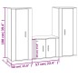 vidaXL Set Mobili Porta TV 3 pz Nero in Legno Multistrato vidaXL Set Mobili Porta TV 3 pz Nero in Legno Multistrato