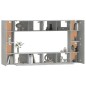 vidaXL Set Mobili Porta TV 8pz Grigio Cemento in Legno Multistrato vidaXL Set Mobili Porta TV 8pz Grigio Cemento in Legno Multistrato