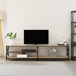 vidaXL Mobile TV Rovere Sonoma 200x40x50cm Legno Multistrato e Metallo