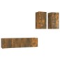 vidaXL Set di Mobili Porta TV 4 pz Rovere Fumo in Legno Multistrato vidaXL Set di Mobili Porta TV 4 pz Rovere Fumo in Legno Multistrato