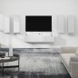 vidaXL Set di Mobili Porta TV 6 pz Bianco in Legno Multistrato vidaXL Set di Mobili Porta TV 6 pz Bianco in Legno Multistrato