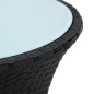 Tavolino da Giardino a Forma di Tamburo Nero in Polyrattan Tavolino da Giardino a Forma di Tamburo Nero in Polyrattan