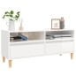 vidaXL Mobile Porta TV Bianco Lucido 100x34,5x44,5cm Legno Multistrato