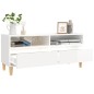 vidaXL Mobile Porta TV Bianco Lucido 100x34,5x44,5cm Legno Multistrato