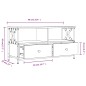 vidaXL Mobile TV Rovere Marrone 90x33x45 cm Legno Multistrato e Ferro