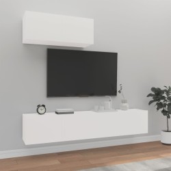 vidaXL Set Mobili Porta TV 3 pz Bianco in Legno Multistrato
