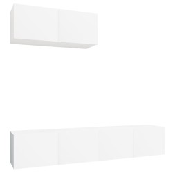 vidaXL Set Mobili Porta TV 3 pz Bianco in Legno Multistrato
