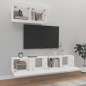 vidaXL Set Mobili Porta TV 3 pz Bianco in Legno Multistrato vidaXL Set Mobili Porta TV 3 pz Bianco in Legno Multistrato