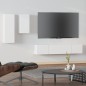 vidaXL Set di Mobili Porta TV 4 pz Bianco in Legno Multistrato vidaXL Set di Mobili Porta TV 4 pz Bianco in Legno Multistrato
